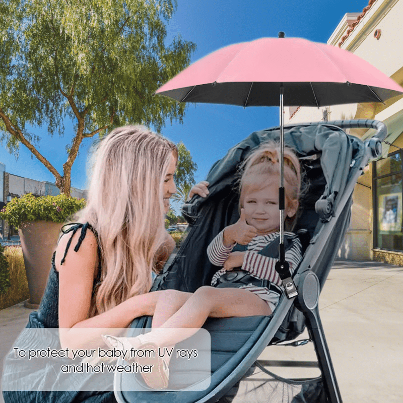 Sonnenschirm Für Kinderwagen, Fahrräder, Rollstühle Und Strandstühle, Wasserdichter Regenschirm Mit Schnalle