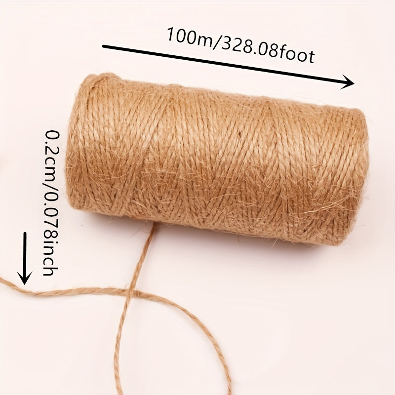 100m natürliche Juteschnur – perfekt für Gartenarbeit, Festbinden von Pflanzen, Bastelarbeiten & Hochzeiten!