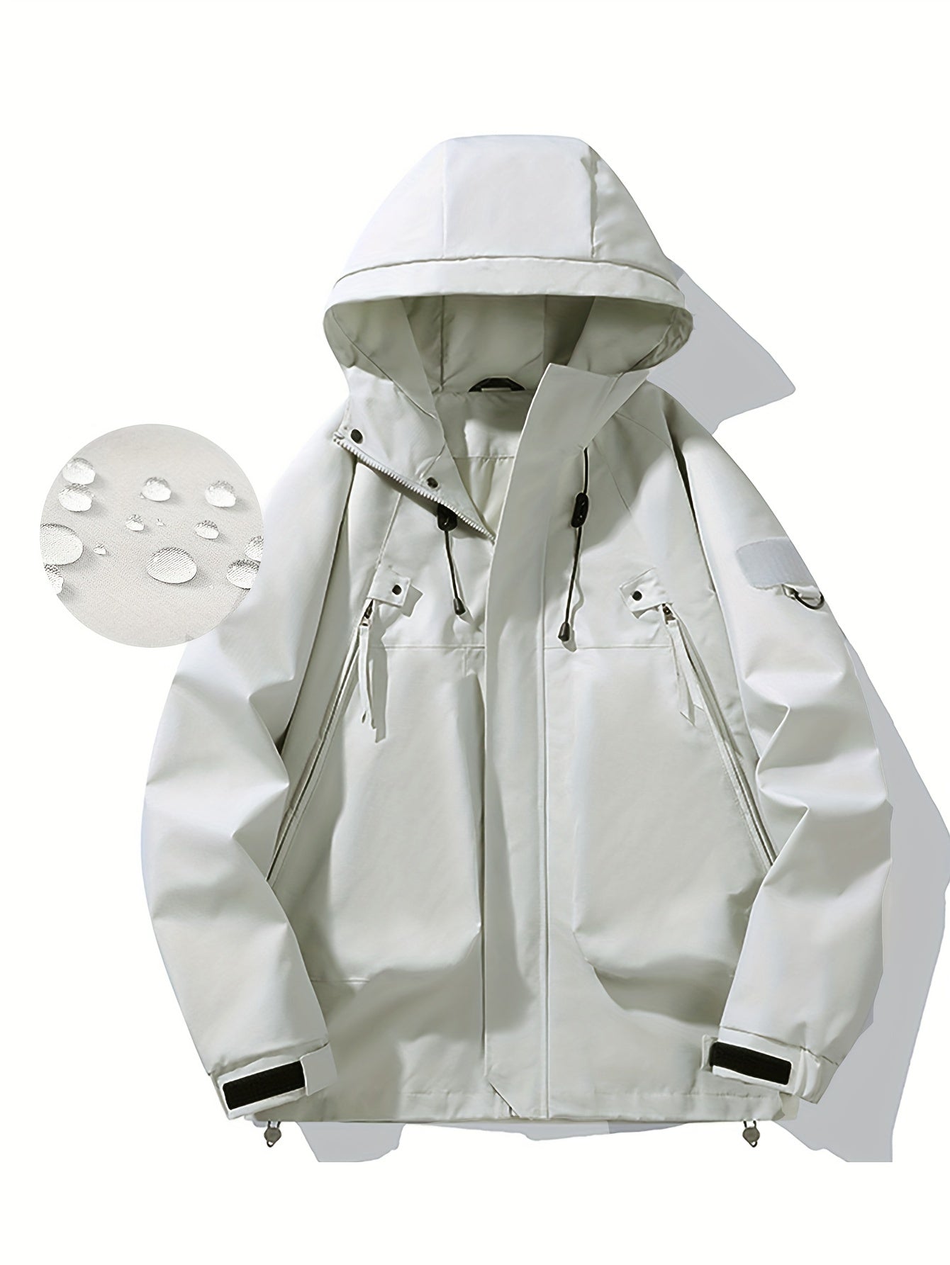 Wasserabweisende, winddichte Kapuzenjacke für Damen, lässiger, bequemer Mantel mit Reißverschlusstaschen und lockerer Passform, ideal für Outdoor-Wanderungen, Trekking, Angeln, Bergsteigen, Reisen, Oberbekleidung, sportlicher Stil für Frühling und Herbst