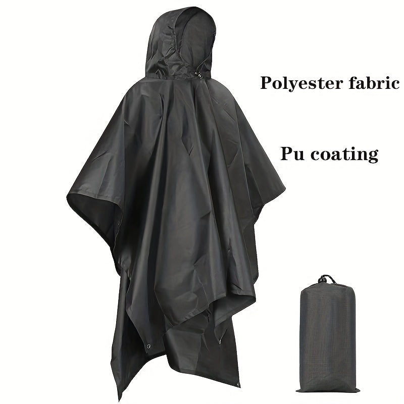 Kapuzenregenponcho Wasserdichte Regenjacke Für Camping Und Bergsteigen, Multifunktionaler Poncho