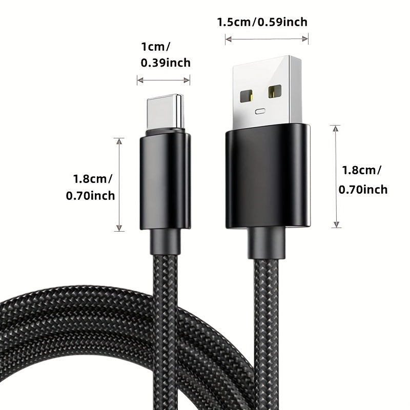 Hochgeschwindigkeits-Datenkabel Aus Nylon Für Samsung/Xiaomi/vivo/oppo/Redmi Und Weitere USB-C-Smartphones Ladegerätkabel