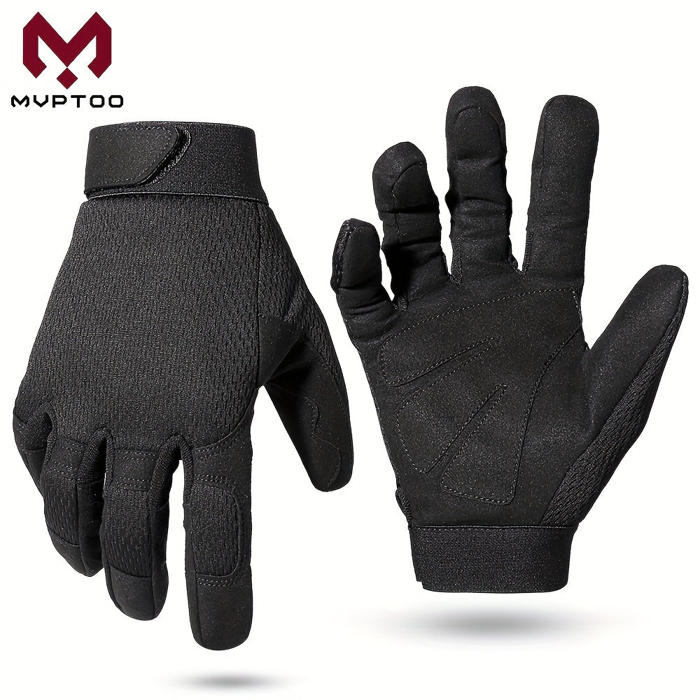 MVPTOO Herren-Fingerhandschuhe für Outdoor-Aktivitäten – Verstellbarer Handgelenkriemen, atmungsaktives Material für Wandern und Camping, flexible Handschuh