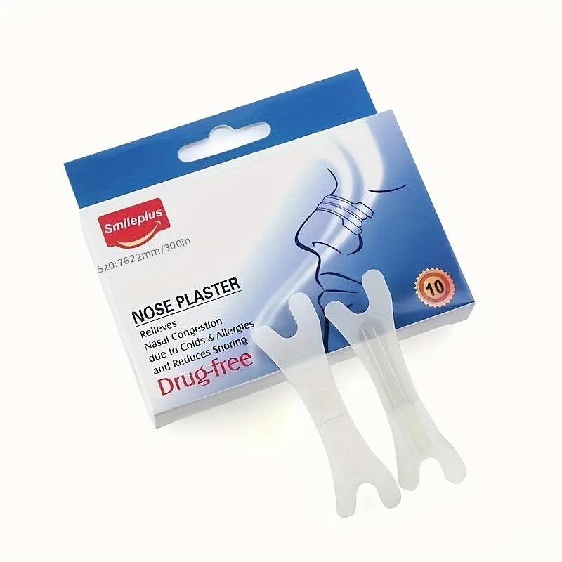 1Box 10.Stk Neue Transparente PVC-Nasenaufkleber, Schlafaufkleber, Atmungsaktive Nasenaufkleber, Fördern Den Schlaf, Schneller Schlaf