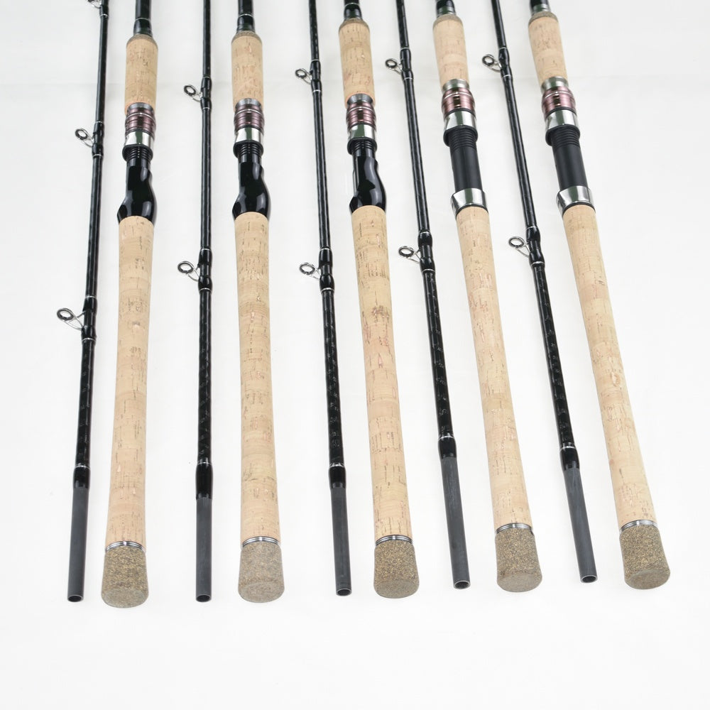 Zirkonium Blitz Angelrute XXH Hochbelastbare Kohlefaser-Rute - Verstellbare Länge von 210.01cm bis 299.92cm, Schnelle Aktion Leichte Kraft, Weiß & Schwarz, Salzwasser/Süßwasserangeln für Barsch, Thunfisch, Marlin - Robustes & Tragbares Design