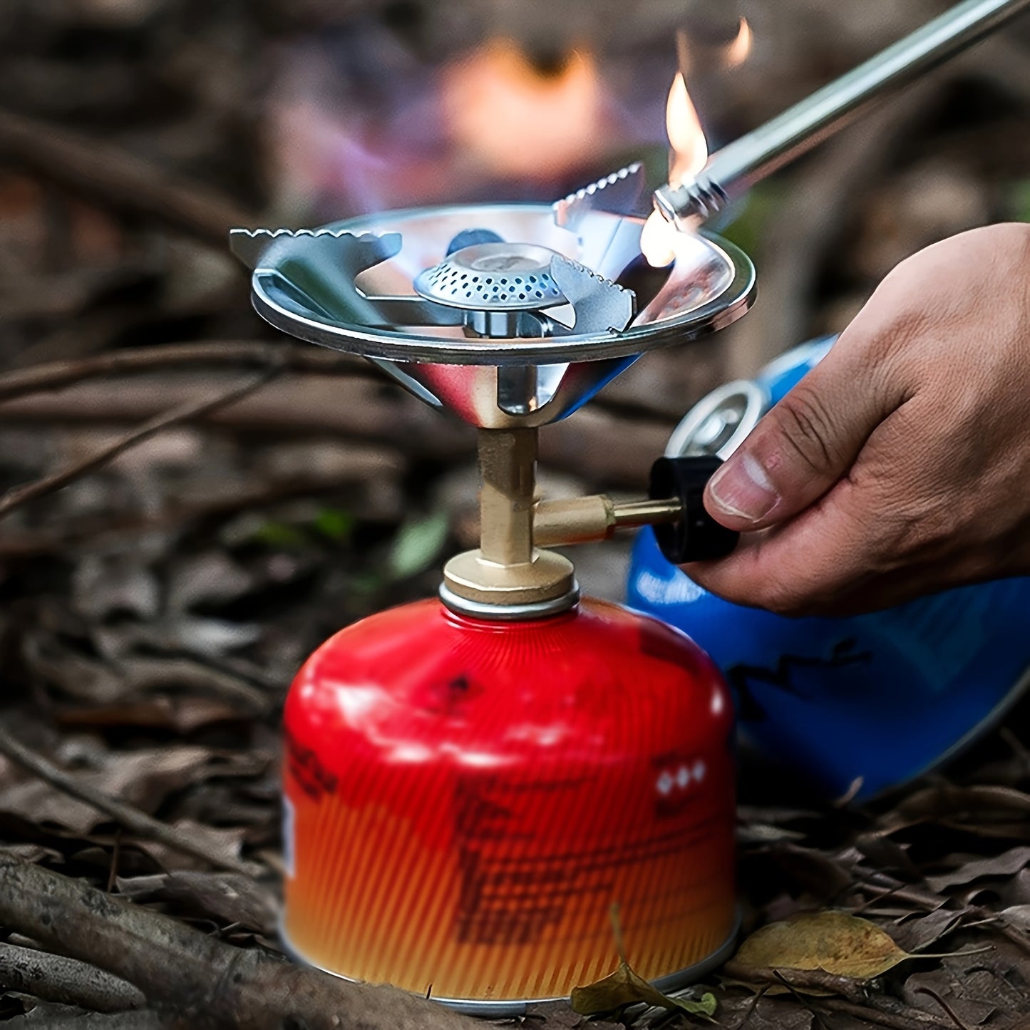 Windfeste Camping-Kocher - Robuster Isobutan-Gasbrenner für Rucksacktouren, Wandern & Outdoor-Kochen (ohne Gastank)