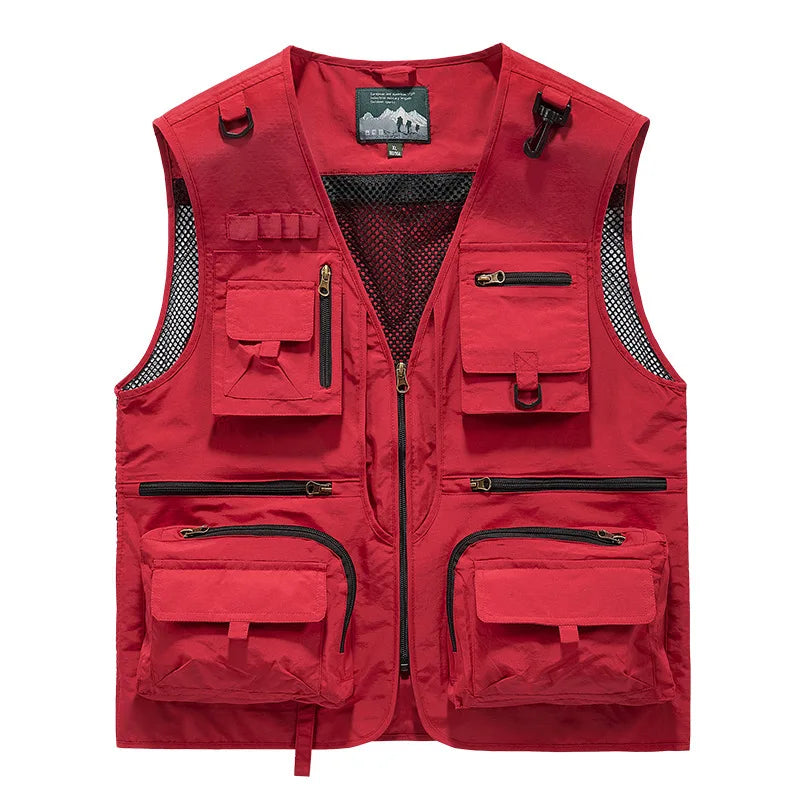FGKKS 2023 Outdoor-Freizeitweste Herren Neuer atmungsaktiver Outdoor-Sportmantel mit mehreren Taschen Hochwertige Design-Freizeitweste Herren
