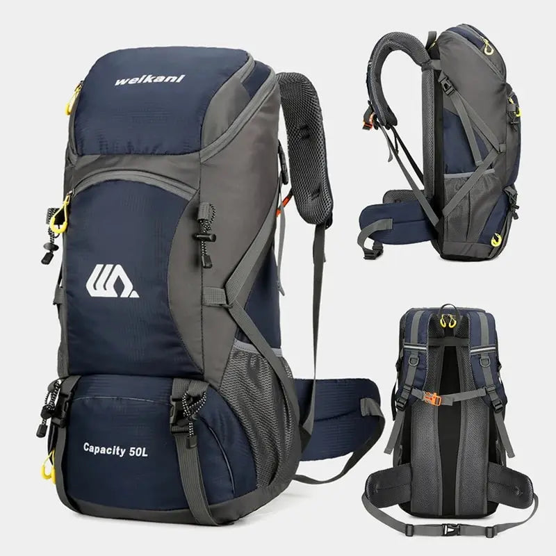 50L Reiserucksack Campingtasche für Männer Große Wandertasche Touristenrucksack Wasserdichte Outdoor-Sportklettern Bergsteigertasche
