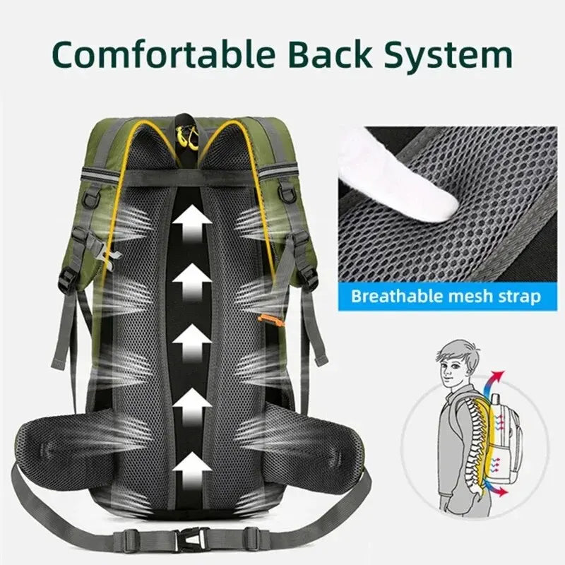 50L Reiserucksack Campingtasche für Männer Große Wandertasche Touristenrucksack Wasserdichte Outdoor-Sportklettern Bergsteigertasche