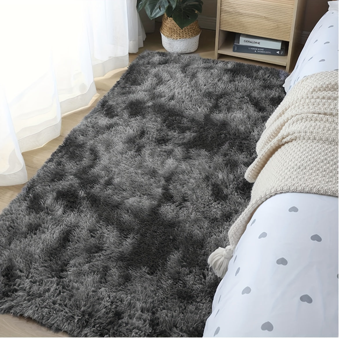 1 Stück, Weiche Plüsch-Teppiche, rutschfester flauschiger Shaggy-Teppich, gebundener Wohnzimmer-Teppich für Mädchen, Kinder, Babys, Teenager, Studentenwohnheim, Haustierfreundlicher Schlafzimmer-Wohnzimmer-Kinderzimmer-Teppich, Wohnkultur, Raumdekor
