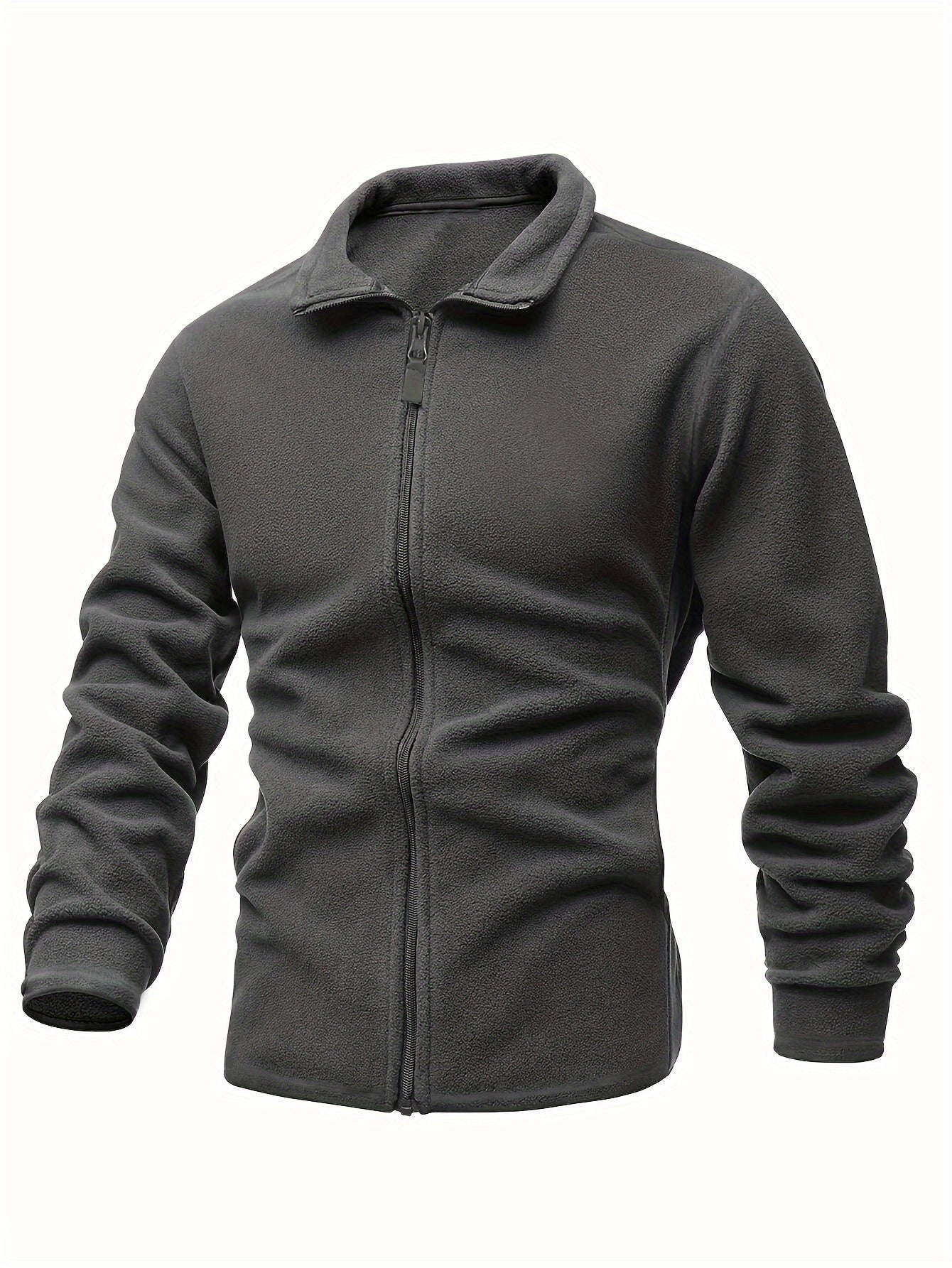 Warmes Plüsch-Fleece-Jacke, Herren-Casual-Stehkragen-Jacke Für Herbst Winter