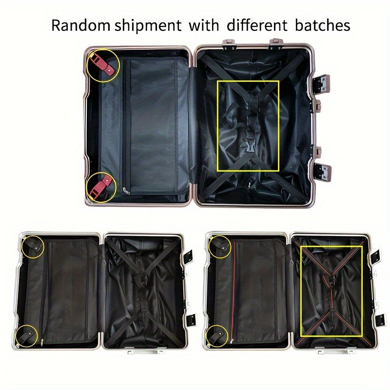 Koffer Mit Gestreiftem Aluminiumrahmen, 50,8 Cm Handgepäckkoffer, Leichter Trolley-Koffer, Reisekoffer Mit Zahlenschloss Und Universalrad