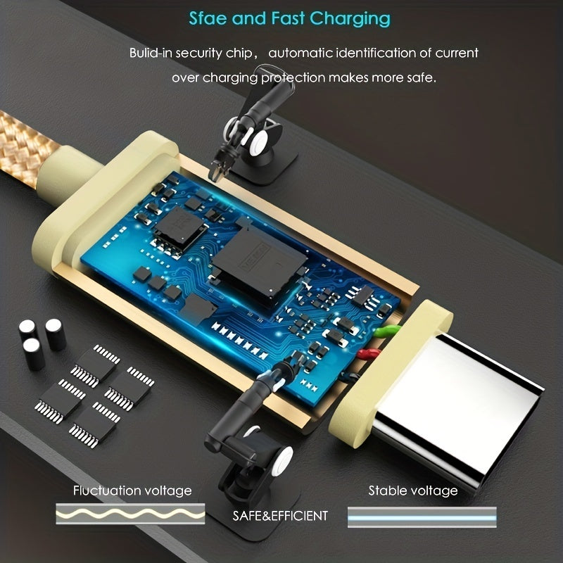 Hochgeschwindigkeits-Datenkabel Aus Nylon Für Samsung/Xiaomi/vivo/oppo/Redmi Und Weitere USB-C-Smartphones Ladegerätkabel