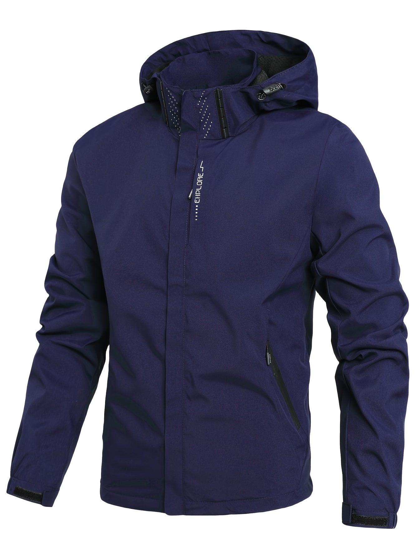 Herren Leichtgewichtige Wasserdichte Regenjacke, Kapuzen-Shell Outdoor-Regenmantel Wandern Windbreaker Jacke Mantel