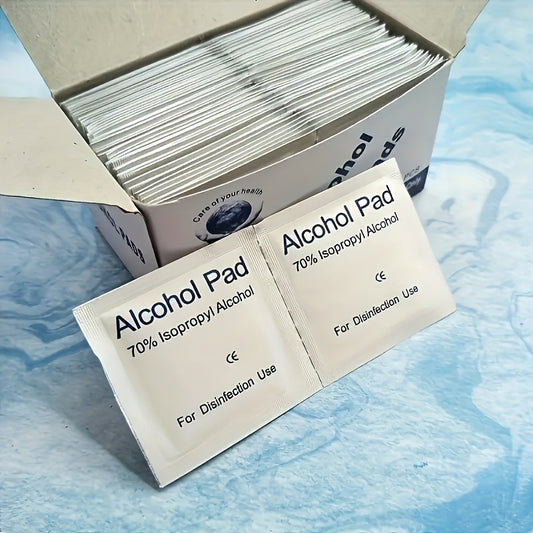 50/100 Stück 75% Alkohol Desinfektions-Baumwollblatt, Einweg-Desinfektions-Mobiltelefon-Bildschirmobjektiv-Reinigung Ohrloch-Sterilisation Alkohol-Wisch