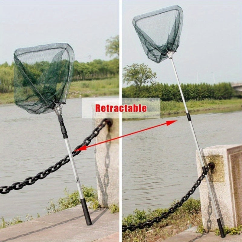 1pc Teleskop Faltbare Fischernetz, Leichtes Tragbares Fischernetz Mit Aluminiumlegierung Langem Griff, Angelgerät
