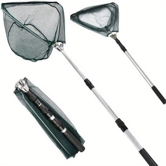 1pc Teleskop Faltbare Fischernetz, Leichtes Tragbares Fischernetz Mit Aluminiumlegierung Langem Griff, Angelgerät