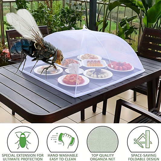 1 Stück Pop-Up Mesh Lebensmittelabdeckungszelt (43,18 Cm X 43,18 Cm X 22,86 Cm), Zusammenklappbarer Und Waschbarer Lebensmittelschutz, Outdoor-Picknick-Lebensmittelnetzschirm, Hochwertiges Organza-Material, Platzsparendes Design, Praktische Luftige Kuppe