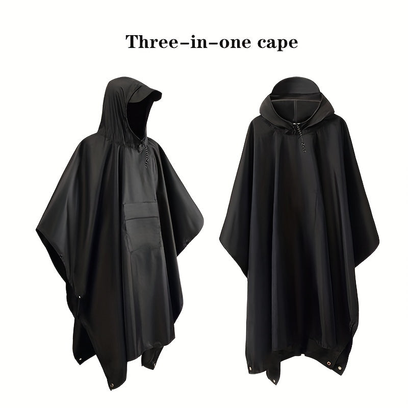 Kapuzenregenponcho Wasserdichte Regenjacke Für Camping Und Bergsteigen, Multifunktionaler Poncho