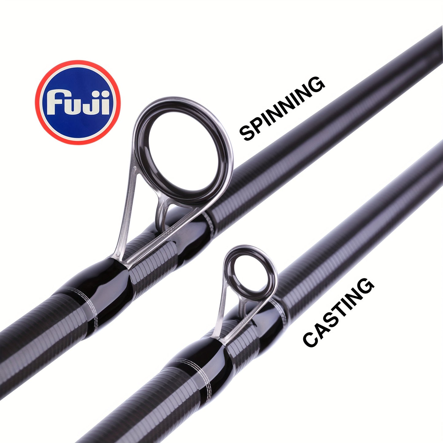 BUDEFO 1 Stk. Premium Kohlefaser-Angelrute, 2/3/4 Abschnitte - Glattes Werfen & Spinnen mit Hochfestem Fuji-Guide, Verwicklungsfreies Oberteil, Schwarz - Ideal für Reisen & Verschiedene Kraftstufen (M/ML/MH/H)