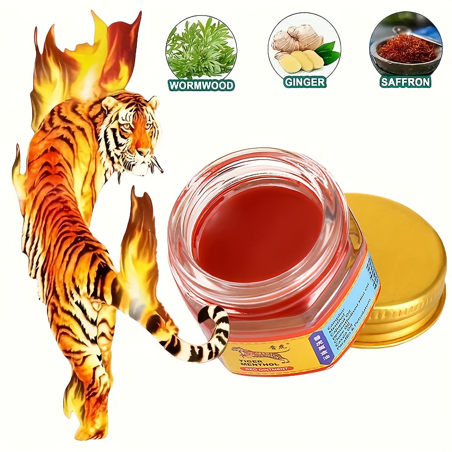 Thai Tiger Balm Muskelentspannung Massagecreme - Gelenkmassage Warmcreme, Enthält Vitamin E, Olivenblend, Tief Feuchtigkeitsspendend, Einfach Anzuwenden, Nicht Fettig - Sanfte Hautpflege Für Alle Hauttypen Mit Natürlichen Inhaltsstoffen
