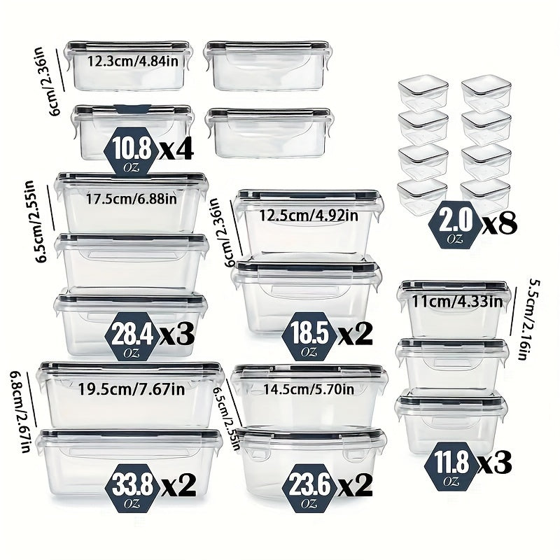24pcs Behälter-Sets, Auslaufsichere Küchen-Aufbewahrungsbox-Set, Lebensmittel-Aufbewahrungsbehälter Mit Versiegeltem Deckel, Für Obst, Gemüse, Snack, Transparent, Küchen-Aufbewahrungsmittel
