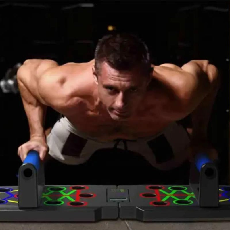 1/2 Stück Multifunktionaler Push-Up-Board-Trainer - Stärkt die Brustmuskeln, verbessert die Haltung, erhöht die Gesamtfitness - PVC-Material, Schwarz mit farbigen Indikatoren, perfekt für Heim- und Fitnessübungen im Fitnessstudio, Fitnessgeräte für Zuhau