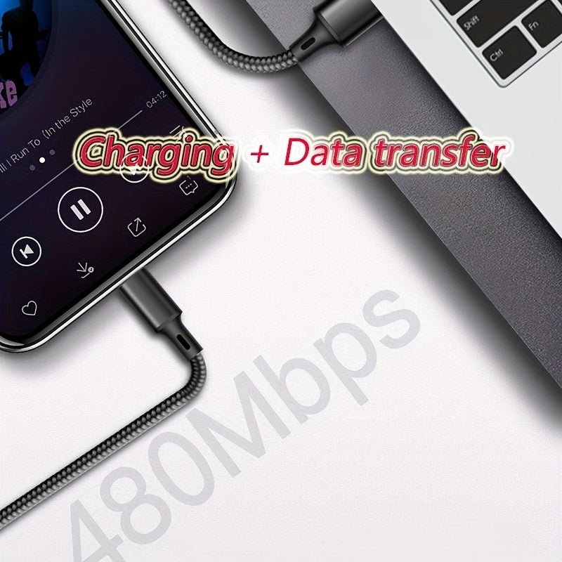 Hochgeschwindigkeits-Datenkabel Aus Nylon Für Samsung/Xiaomi/vivo/oppo/Redmi Und Weitere USB-C-Smartphones Ladegerätkabel