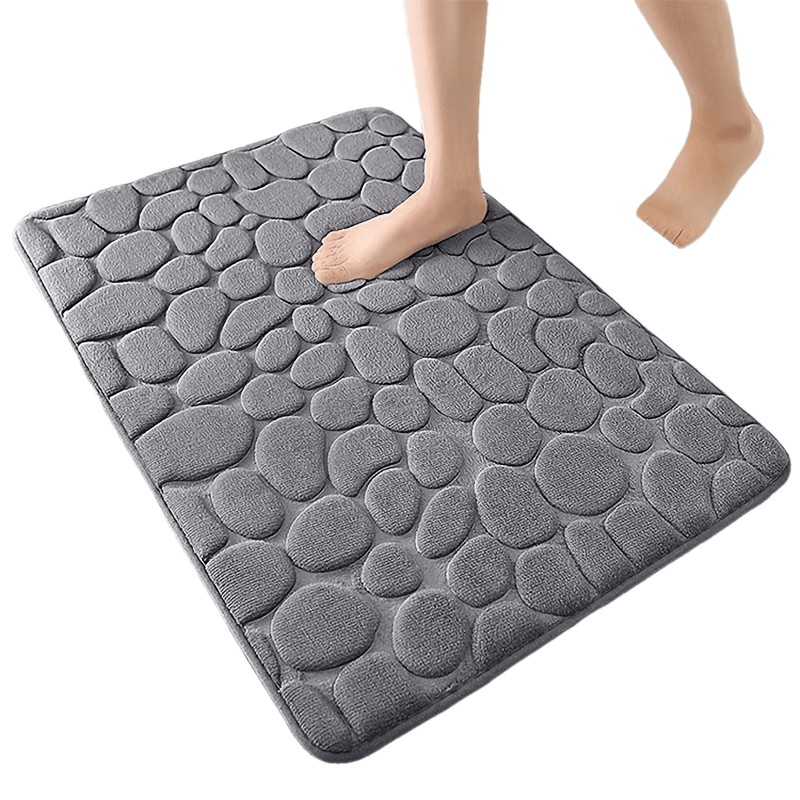1 Stück Weicher und bequemer Badteppich aus Memory-Schaumstoff mit Pflasterstein-Prägung - Schnell wasserabsorbierend und waschbar - rutschfest - Perfekt für das Duschzimmer und Badezimmerzubehör, Badezimmerdekorationen, Küchenläufer, Schlafzimmer, Badez