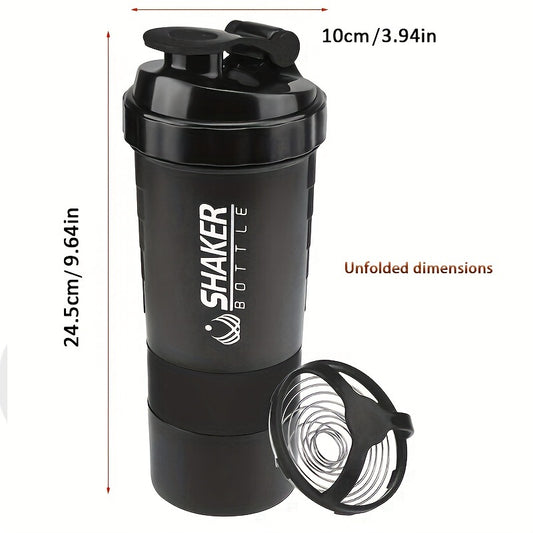 [Auslaufsichere Protein Shaker Bottle] 16oz Auslaufsichere Tragbare Protein Shaker Bottle - 1 Stück Sport Wasserflasche für Fitness und Gewichtsverlust
