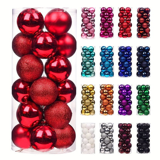 24 Stück Weihnachtskugeln Für Den Weihnachtsbaum – Bruchsicherer Weihnachtsbaumschmuck, Hängende Kugel Für Urlaub, Hochzeit, Party, Dekoration (3 Cm)