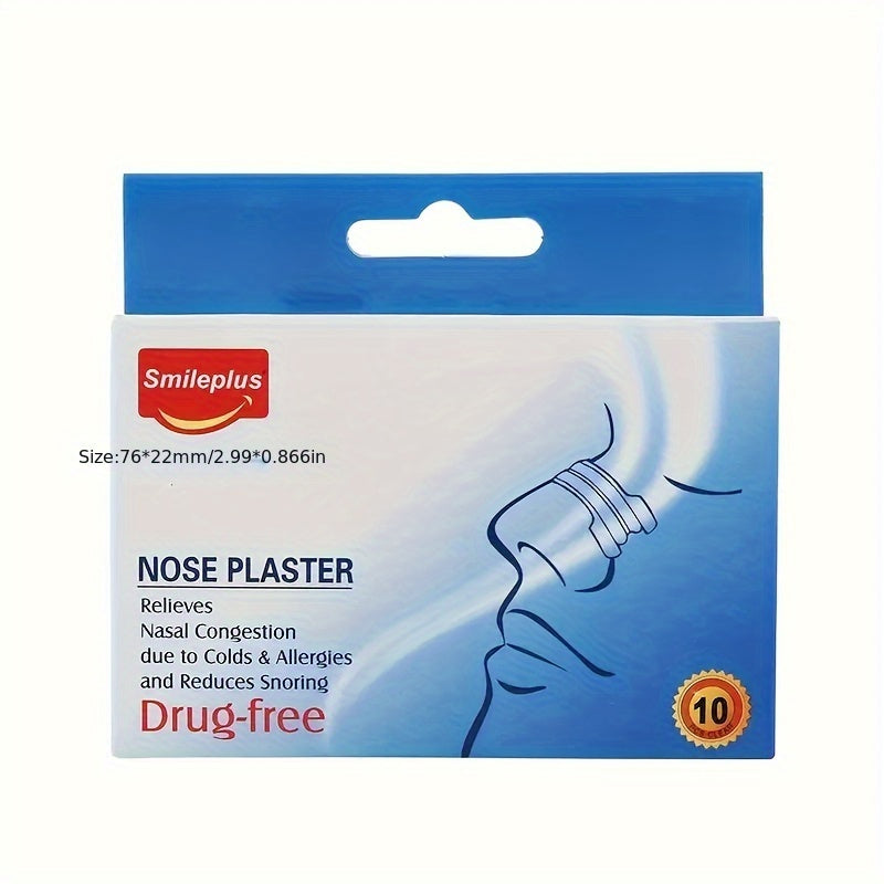 1Box 10.Stk Neue Transparente PVC-Nasenaufkleber, Schlafaufkleber, Atmungsaktive Nasenaufkleber, Fördern Den Schlaf, Schneller Schlaf