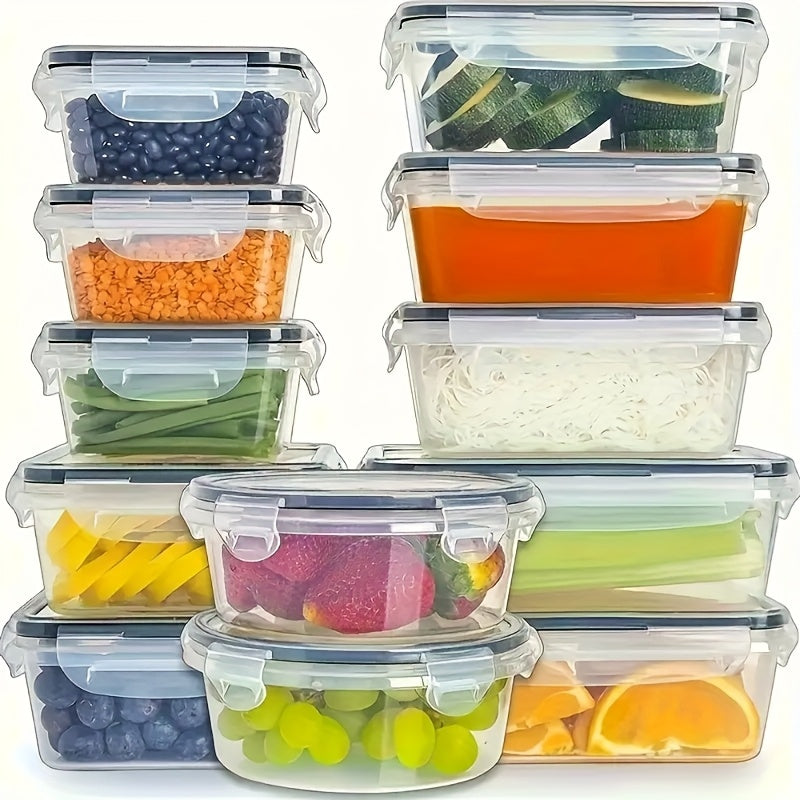 12/24 Stück BPA-freie Meal-Prep-Behälter mit luftdichten Deckeln - auslaufsicher, mikrowellen- & spülmaschinengeeignet, stapelbare quadratische Lebensmittelbehälter für Snacks, Obst, Gemüse - ideal für Büro, Schule, Picknicks, Roadtrips, Meal-Prep-Zubehö
