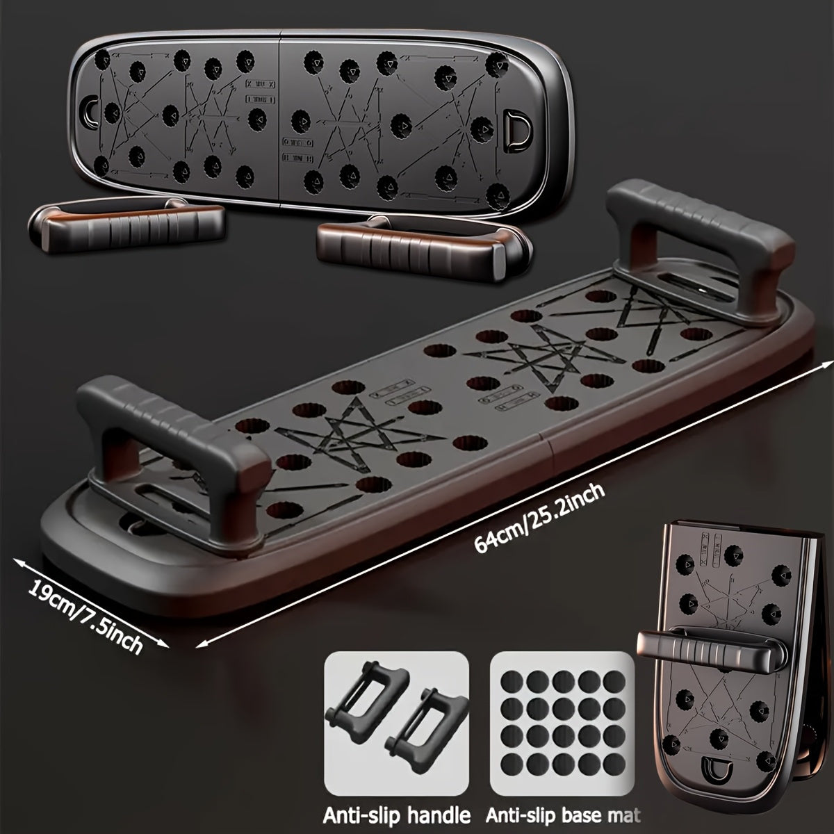 Ein multifunktionales, faltbares Push-Up-Rack, einstellbar für Brust- und Schulterkrafttraining, robust und geeignet für Heim- und Fitnessstudios, Fitnessbegeisterte und alle Fitnesslevel. Das ergonomische Push-Up-Rack kommt mit Leitlinien, hergestellt a