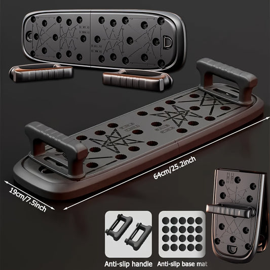 Ein multifunktionales, faltbares Push-Up-Rack, einstellbar für Brust- und Schulterkrafttraining, robust und geeignet für Heim- und Fitnessstudios, Fitnessbegeisterte und alle Fitnesslevel. Das ergonomische Push-Up-Rack kommt mit Leitlinien, hergestellt a