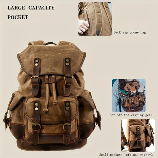 Retro-Leinwandrucksack (1 Stk.), Motorrad-Casual-Rucksack, Computerreiserucksack, Ideale für Valentinstagsgeschenk