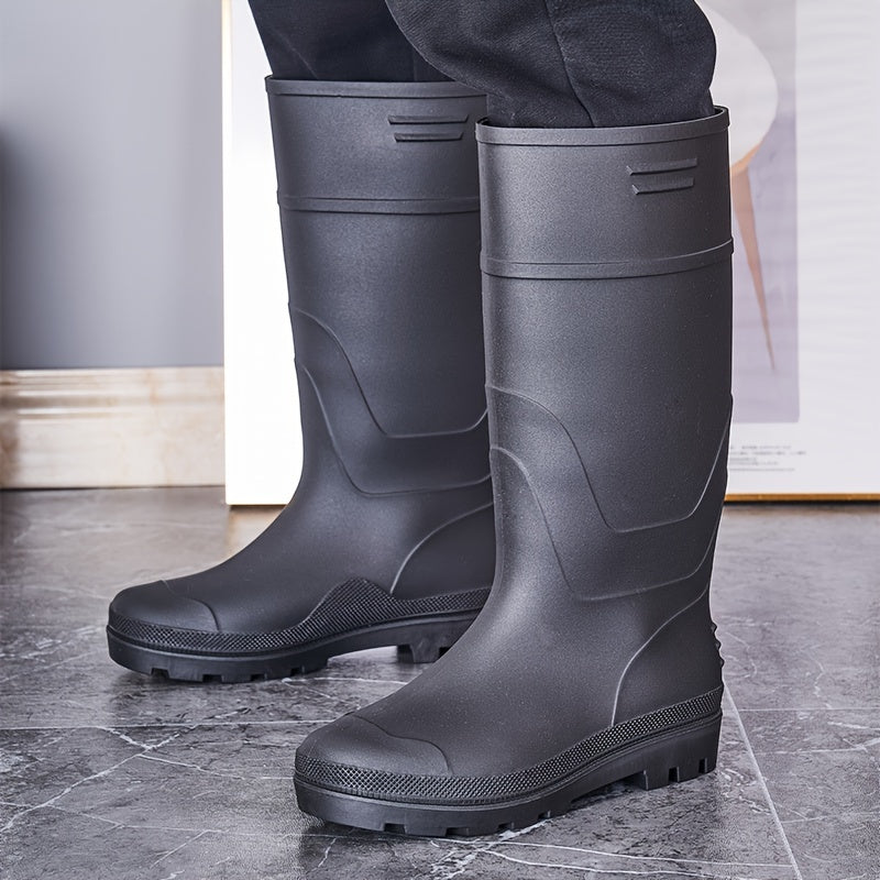 Herren Regenstiefel In Einfarbiger Optik Und Tarnmuster, Bequeme Rutschfeste Strapazierfähige Wasserschuhe Für Outdoor-Aktivitäten Von Männern