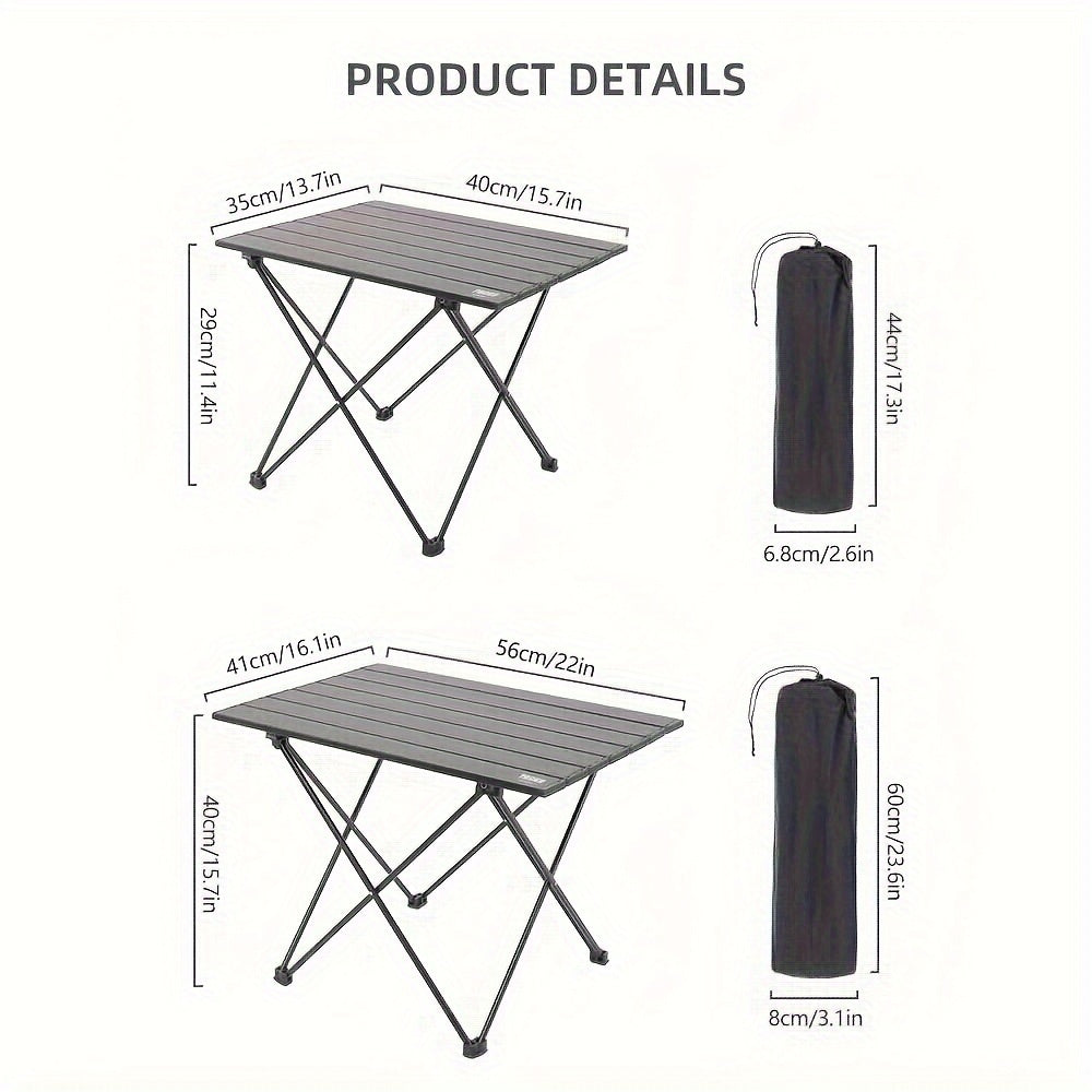 TARKA Outdoor Camping Klappbarer Tisch, Party Picknick BBQ Tragbarer Klappbarer Tisch, Hochfeste Ultraleichte Aluminiumtisch