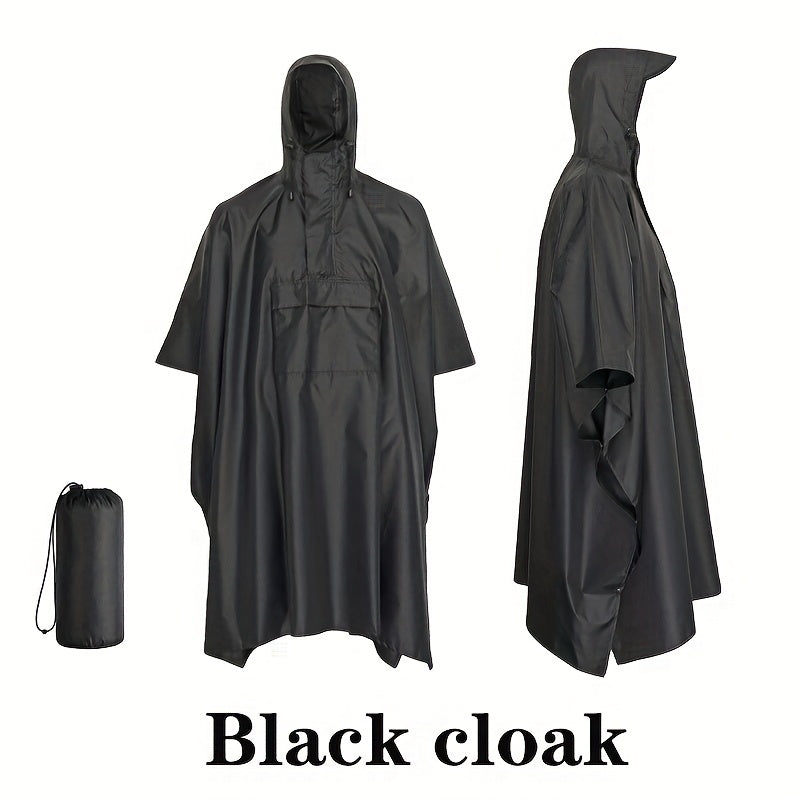 Kapuzenregenponcho Wasserdichte Regenjacke Für Camping Und Bergsteigen, Multifunktionaler Poncho