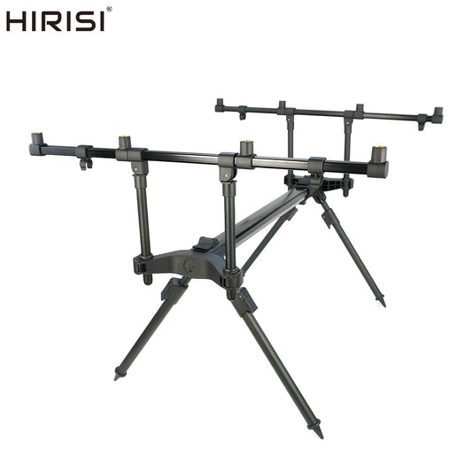 HIRISI Karpfenangel-Rod-Pod-Set für 4 Angelruten Bank Sticks Rod Holder Support Angelsportzubehör