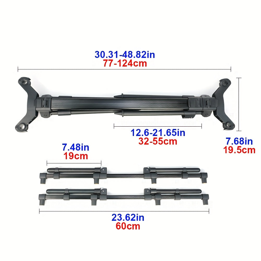 HIRISI Karpfenangel-Rod-Pod-Set für 4 Angelruten Bank Sticks Rod Holder Support Angelsportzubehör