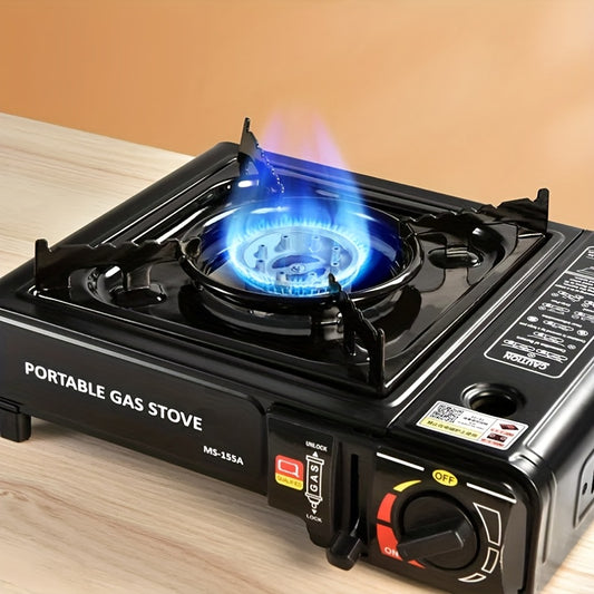 Tragbarer Campingkocher mit Grillplatte – Kompakter Metall-Kocher für Outdoor, Picknicks & Familienfeiern, Butan-kompatibel, langlebiges und leichtes Design