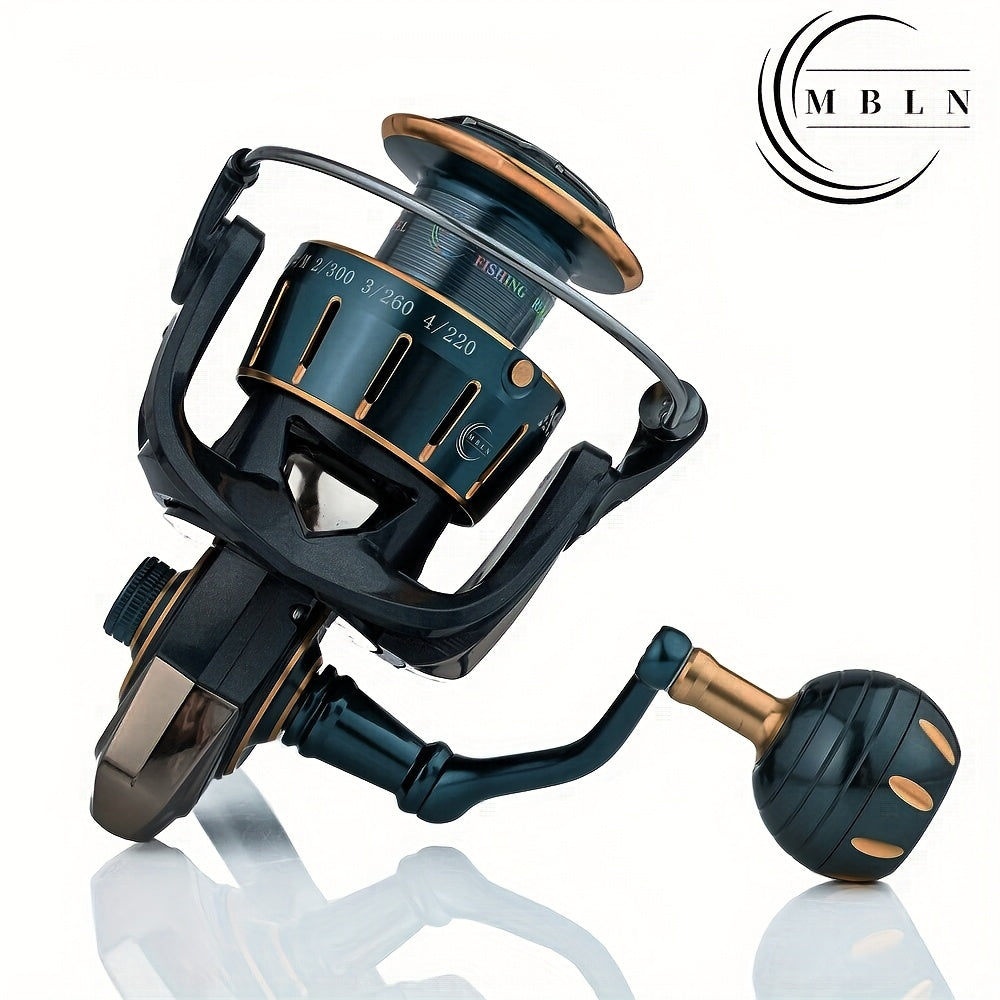 MBLN Premium Spinnrolle - Robust, beidhändig, 5+1 Stahlkugellager, Legierungsgetriebe & Griff, ideal für Salzwasserfischen