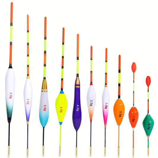 Sougayilang 10er-Pack Hochsensitivität Angeln Flöße, Holz Universal Flöße für Angler, Kurz & Sichtbar, Perfekt für Valentinstag Geschenk