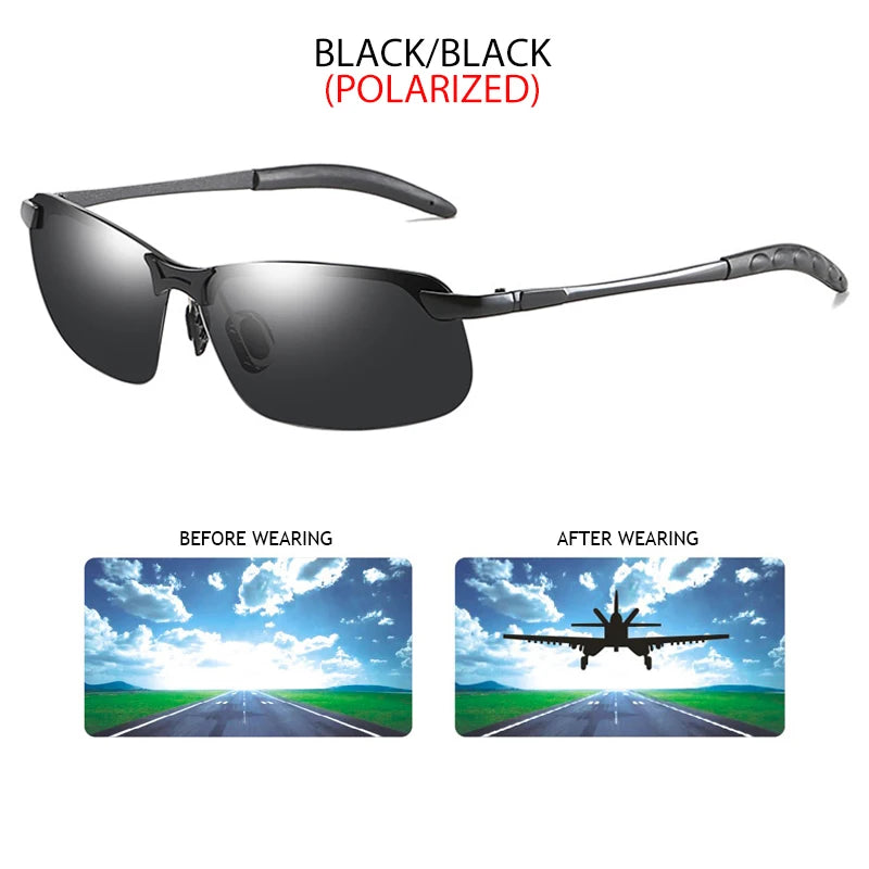 FUQIAN Photochrome Sonnenbrille Männer Frauen Vintage Metall Polarisierte Sonnenbrille Für Männliche Nachtsicht Fahren Sonnenbrille
