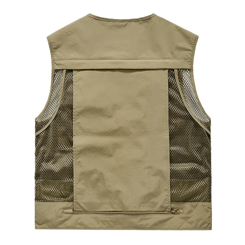 FGKKS 2023 Outdoor-Freizeitweste Herren Neuer atmungsaktiver Outdoor-Sportmantel mit mehreren Taschen Hochwertige Design-Freizeitweste Herren