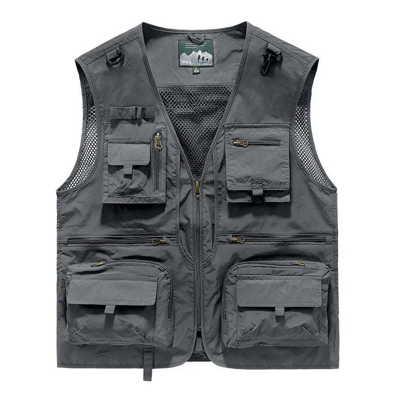 FGKKS 2023 Outdoor-Freizeitweste Herren Neuer atmungsaktiver Outdoor-Sportmantel mit mehreren Taschen Hochwertige Design-Freizeitweste Herren