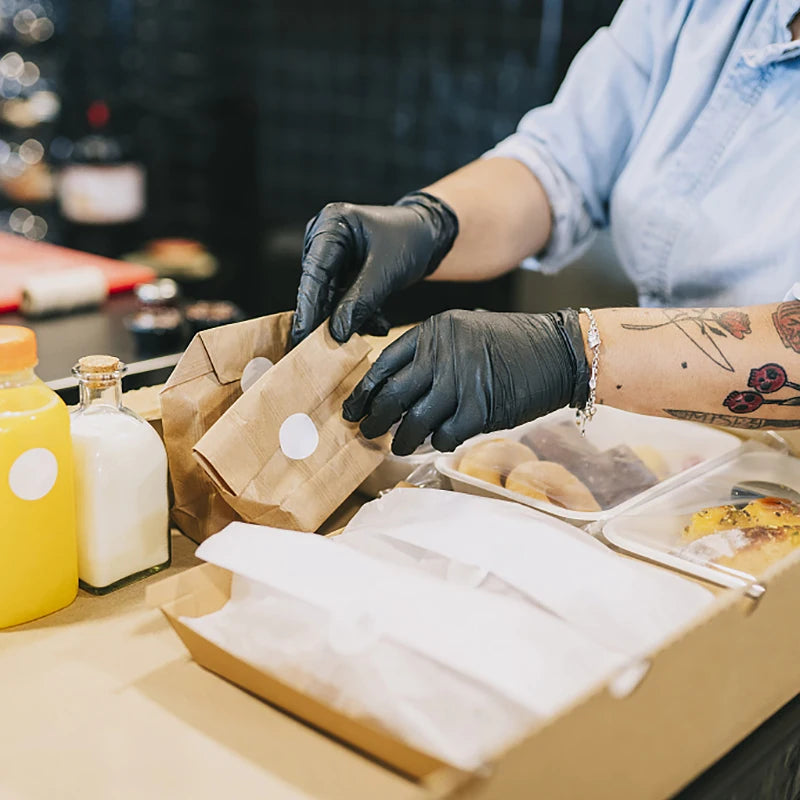100er Pack Einweghandschuhe aus schwarzem Nitril für die Haushaltsreinigung Arbeitssicherheitswerkzeuge Gartenhandschuhe Küchenkochgeräte Tatto