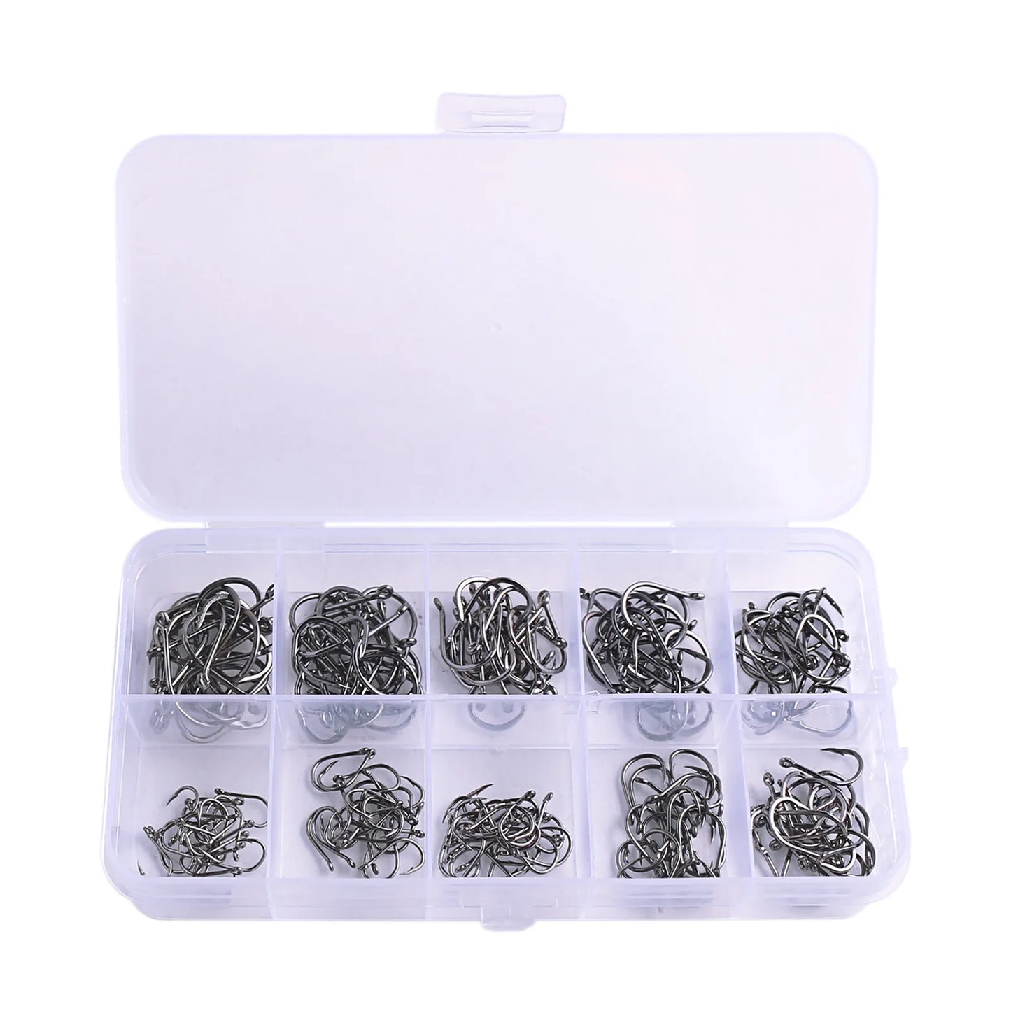 1000PCS Angelhaken Set High Carbon Steel Sharp Durable Barbed Fishhook Rock Fishing Equipment Gear Tackle Zubehör mit Box