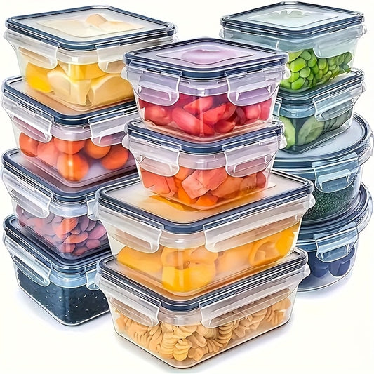 12/24 Stück BPA-freie Meal-Prep-Behälter mit luftdichten Deckeln - auslaufsicher, mikrowellen- & spülmaschinengeeignet, stapelbare quadratische Lebensmittelbehälter für Snacks, Obst, Gemüse - ideal für Büro, Schule, Picknicks, Roadtrips, Meal-Prep-Zubehö