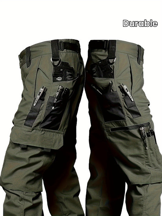Herren Loose Fit Camo Cargo Hosen - Langlebig, Reißfest und Kratzfest mit Mehreren Funktionalen Taschen - Ideal für Outdoor-Aktivitäten im Frühling und Herbst wie Angeln und Wandern